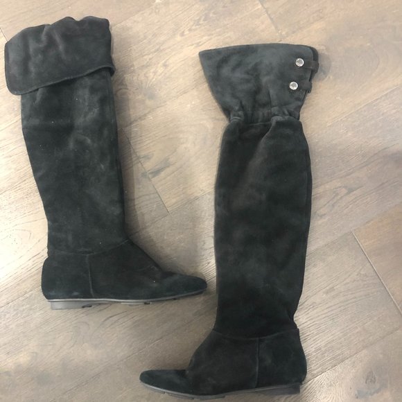 Size 6 Calvin Klein Suede OTK Boots - Picture 1 of 1